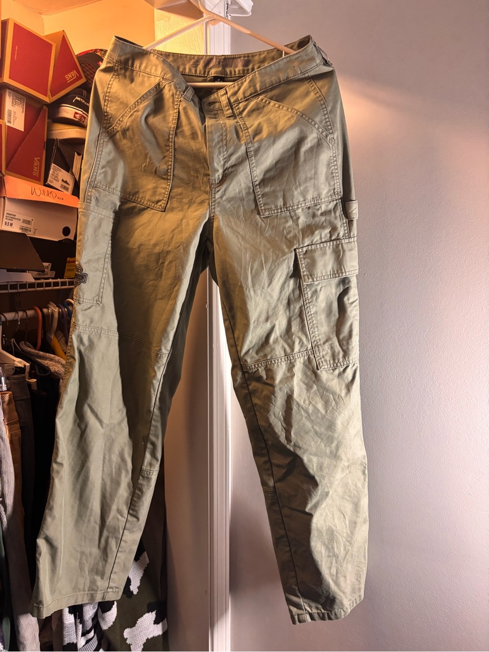 Women’s  Cargo Pants in Olive Green - Casual Utility Style